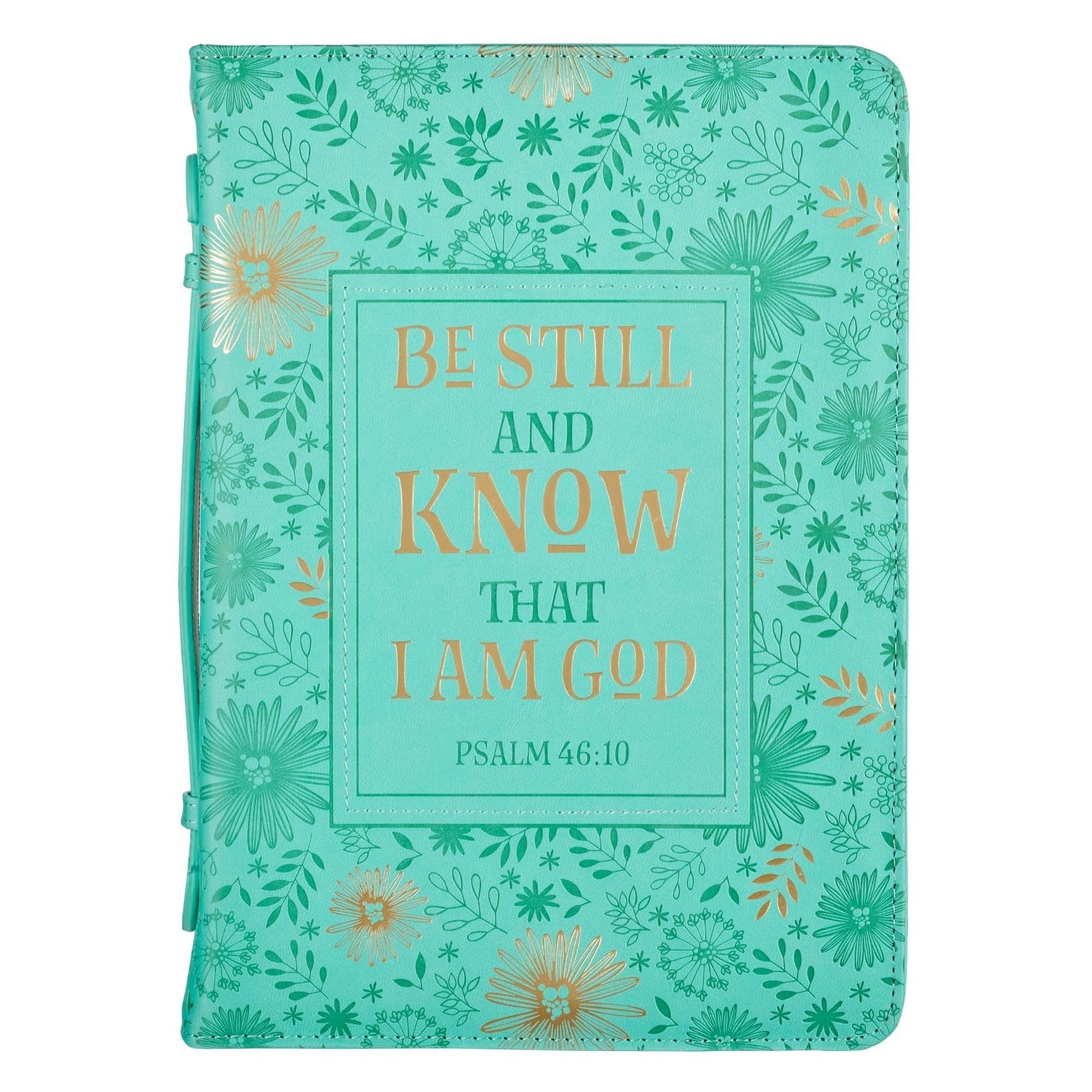 Be Still and Know Turquoise Fashion Bible Case, Large - Re-vived