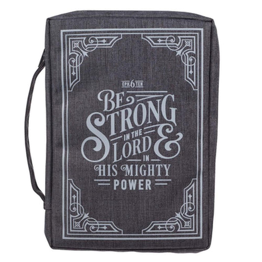 Be Strong in the Lord Gray Value Bible Case, Large - Re-vived