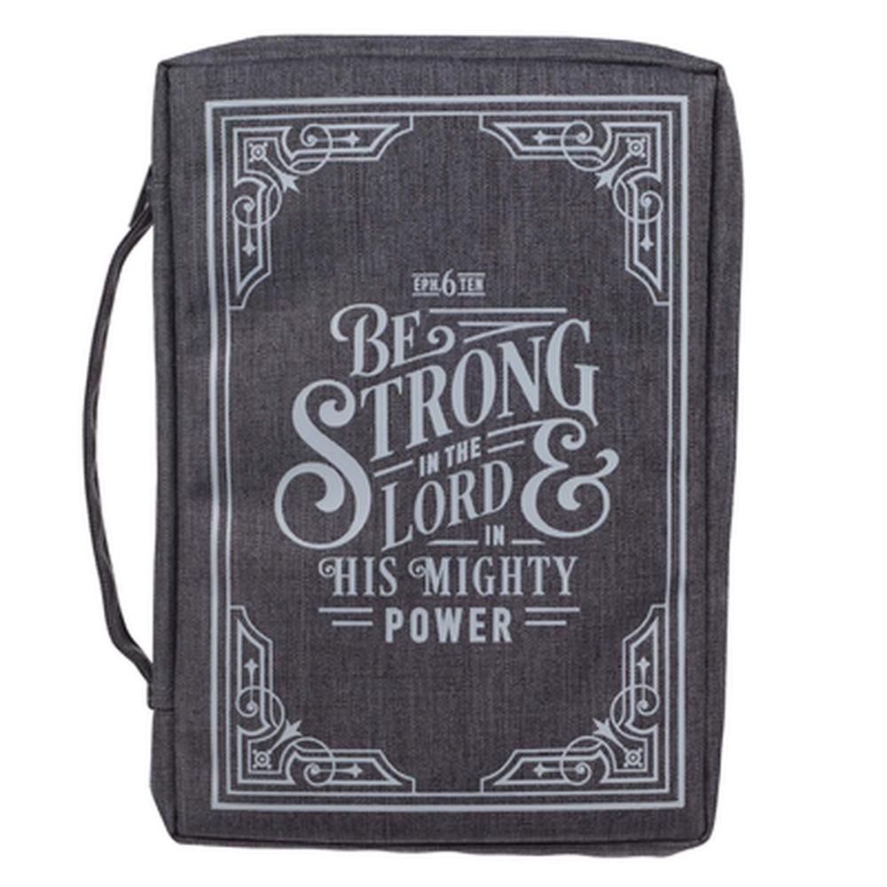 Be Strong in the Lord Gray Value Bible Case, Medium - Re-vived