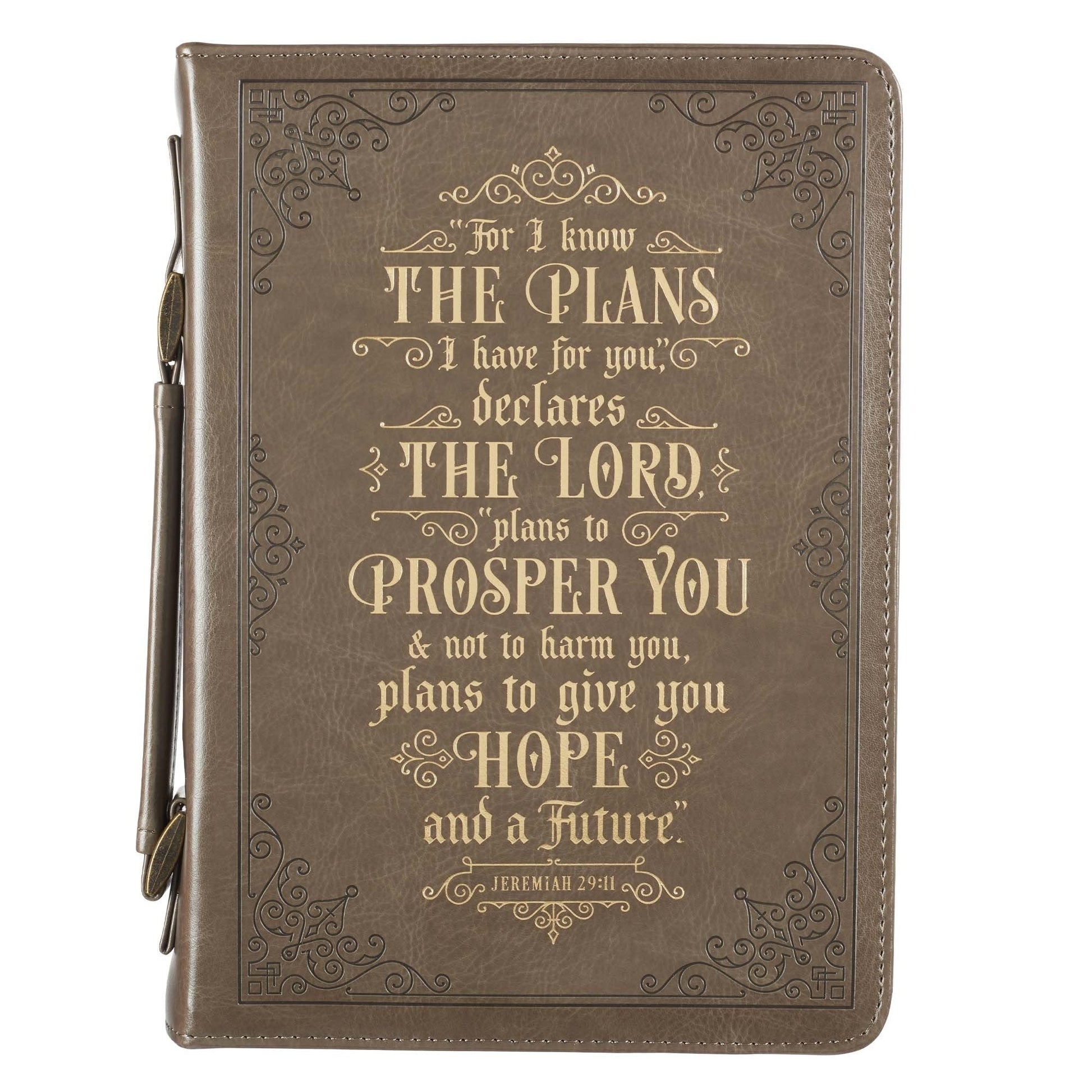 For I Know the Plans Brown Classic Bible Case, Medium - Re-vived