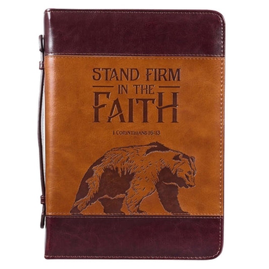 Stand Firm Brown Classic Bible Case, Large - Re-vived
