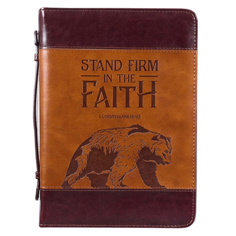 Stand Firm Brown Classic Bible Case, Medium - Re-vived