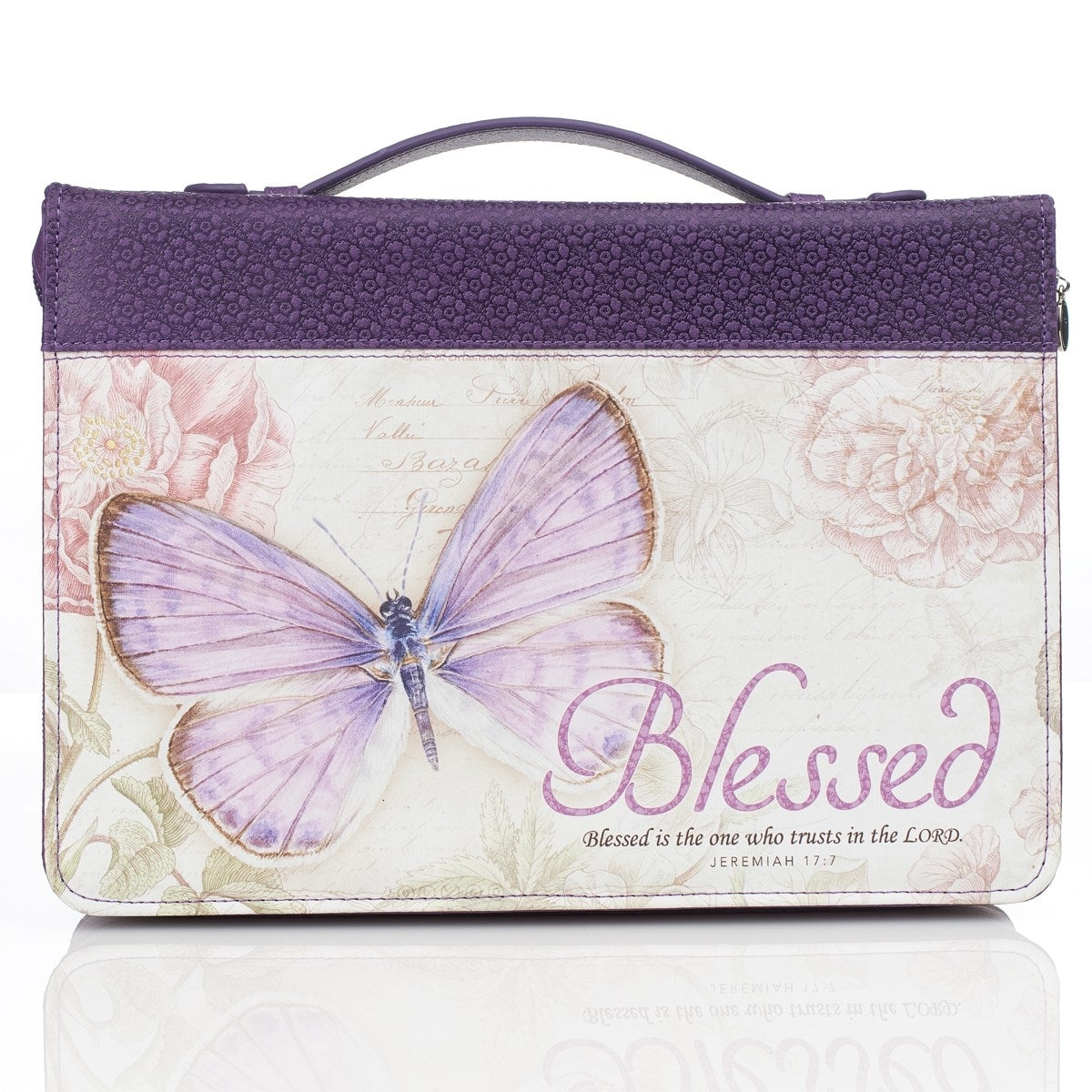 Blessed Purple Butterfly Fashion Bible Case, Extra Large - Re-vived