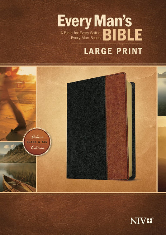NIV Every Man's Bible Large Print, Tutone Black/Tan - Re-vived