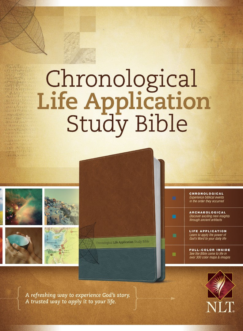 NLT Chronological Life Application Study Bible Brown/Green - Re-vived