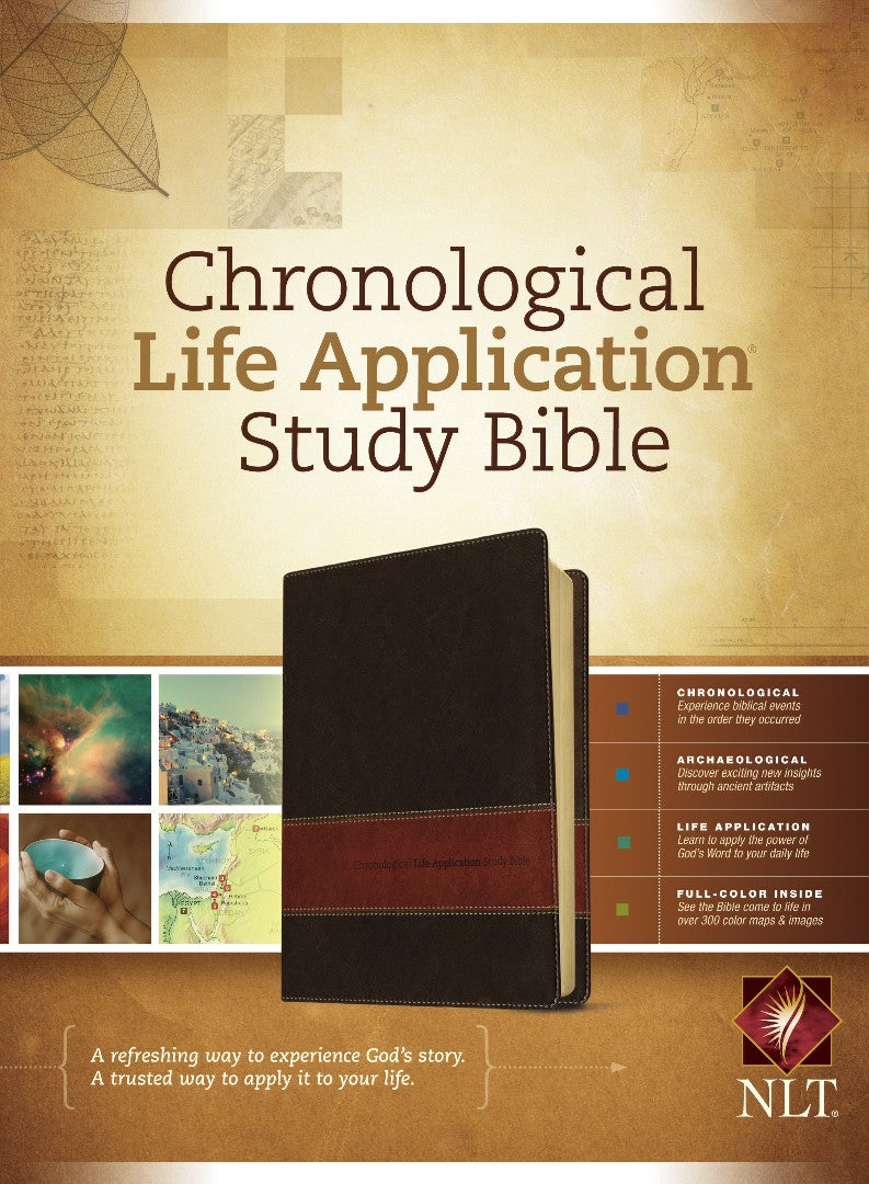 NLT Chronological Life Application Study Bible, Brown/Tan - Re-vived