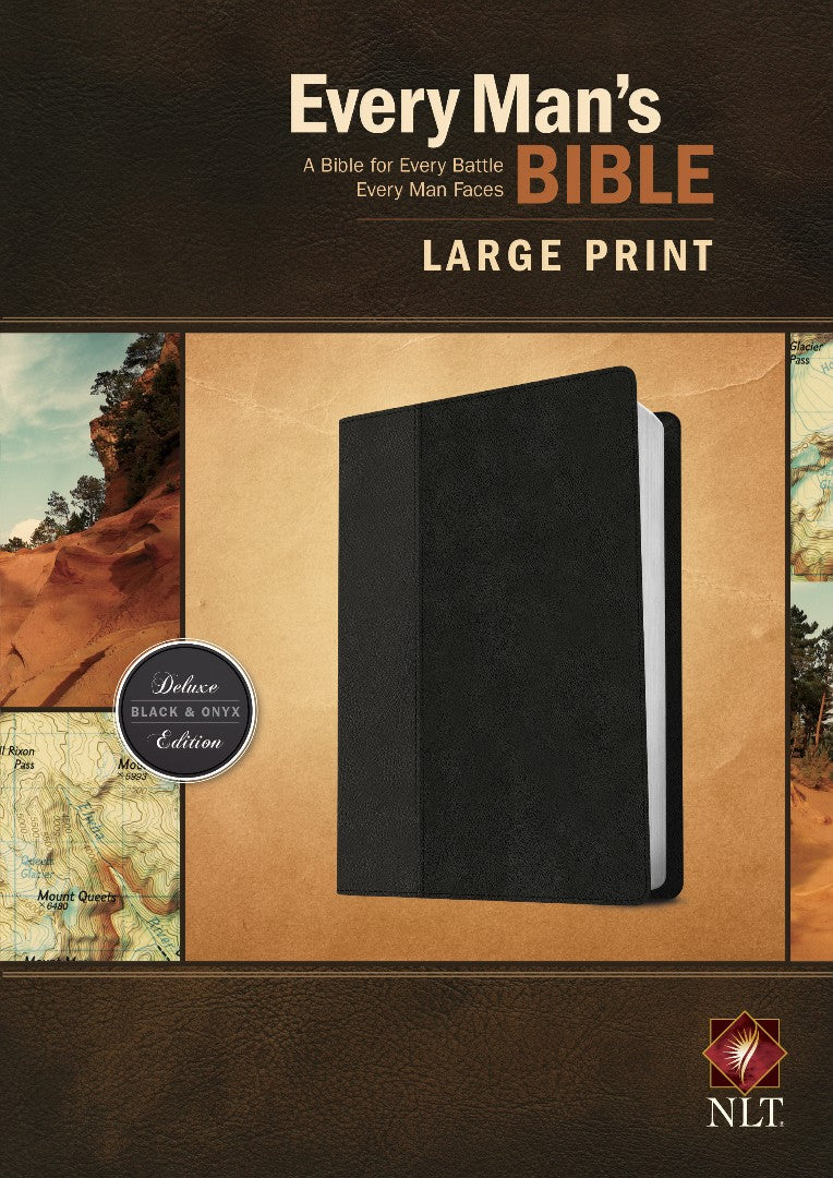 NLT Every Man's Bible Large Print Tutone Black/Onyx - Re-vived