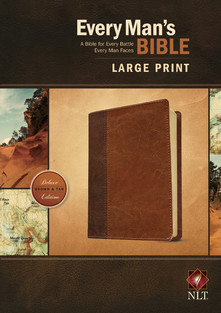NLT Every Man's Bible Large Print Tutone Brown/Tan - Re-vived