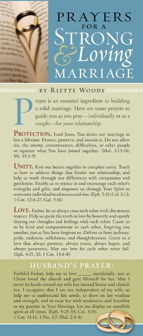 Prayers for a Strong and Loving Marriage (pack of 50) - Re-vived