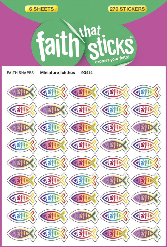 Miniature Ichthus - Faith That Sticks Sticker - Re-vived