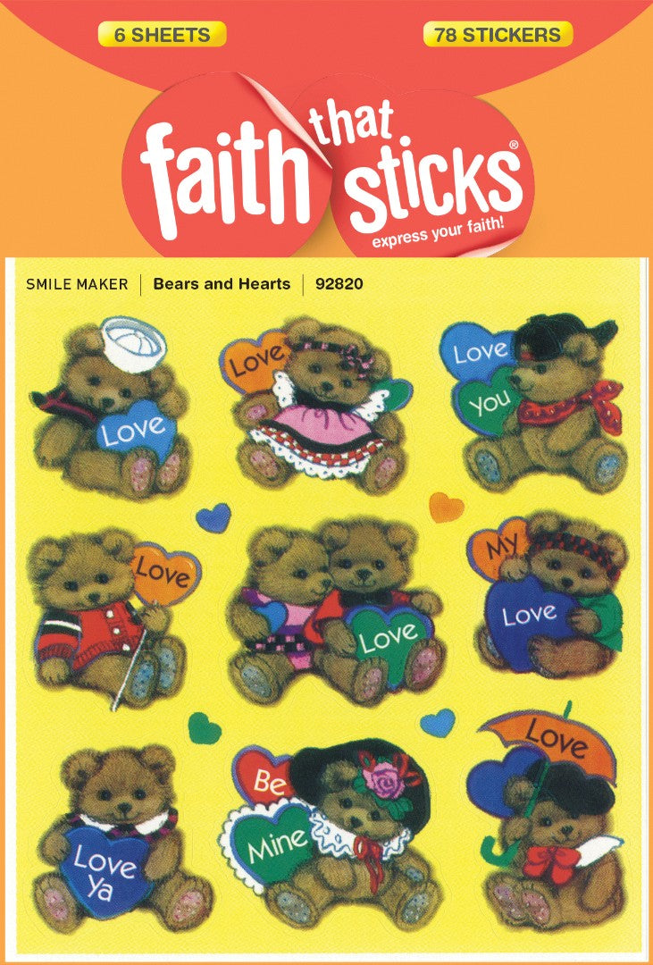 Bears And Hearts - Faith That Sticks Stickers - Re-vived