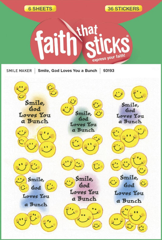 Smile, God Loves You A Bunch - Faith That Sticks Stickers - Re-vived
