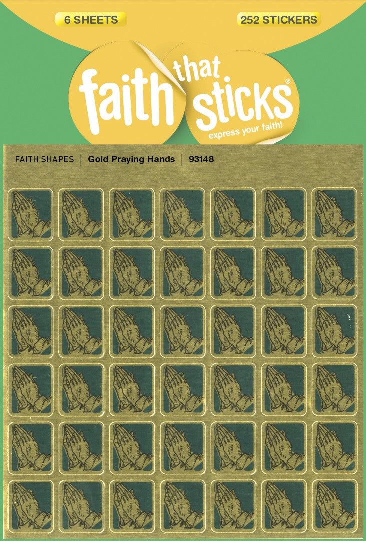 Gold Praying Hands - Faith That Sticks Stickers - Re-vived