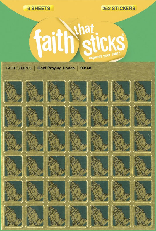 Gold Praying Hands - Faith That Sticks Stickers - Re-vived