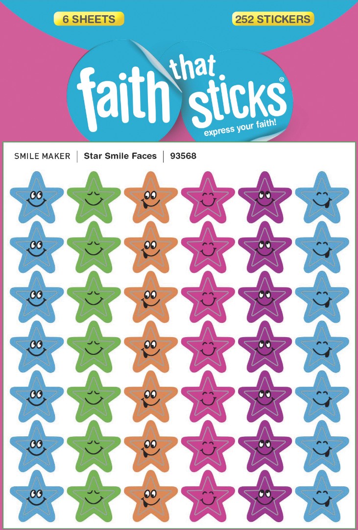Star Smile Faces - Faith That Sticks Stickers - Re-vived