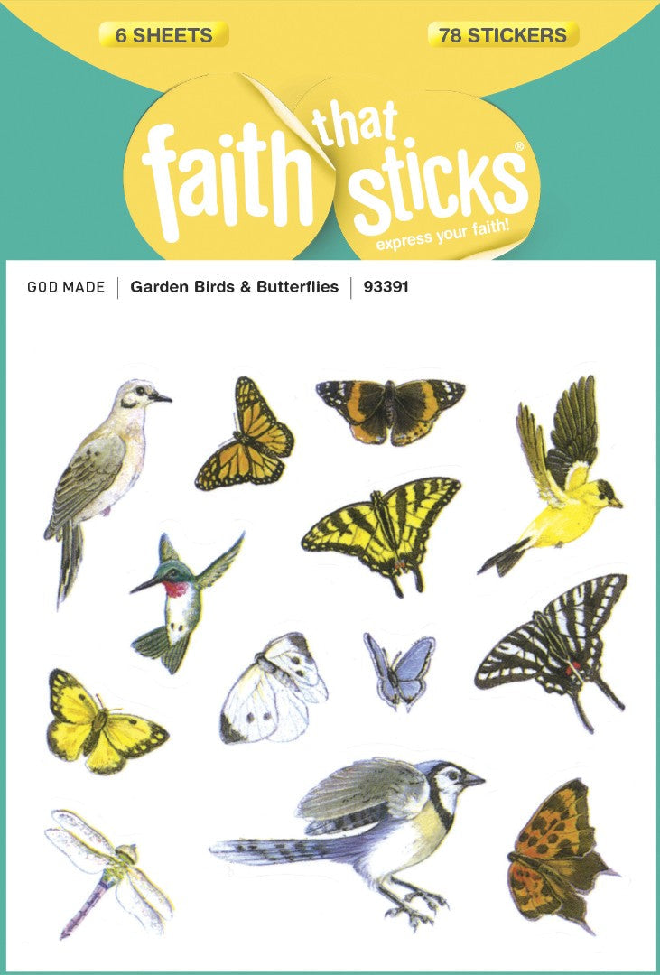 Garden Birds And Butterflies - Faith That Sticks Stickers - Re-vived