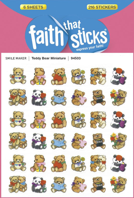Teddy Bear Miniature - Faith That Sticks Stickers - Re-vived