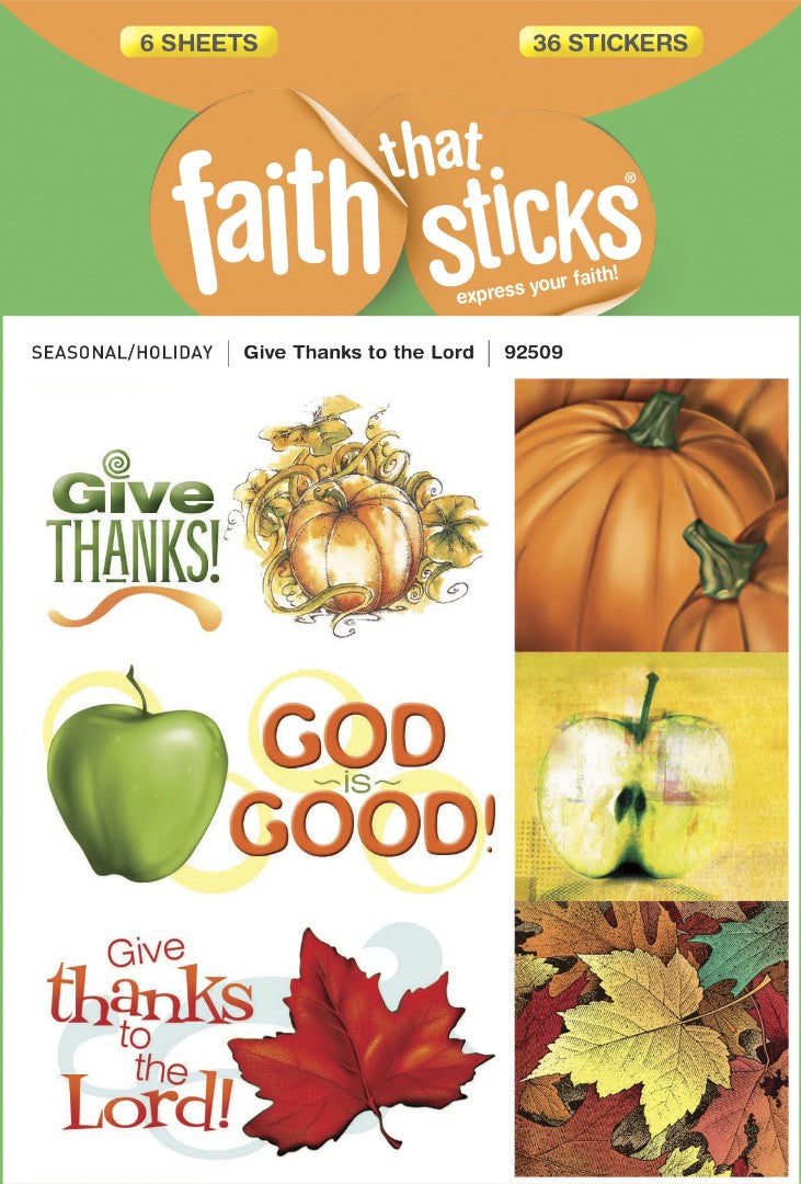 Give Thanks To The Lord - Faith That Sticks Stickers - Re-vived