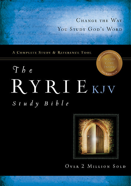 KJV Ryrie Study Bible Genuine Leather, Black, Red Letter - Re-vived