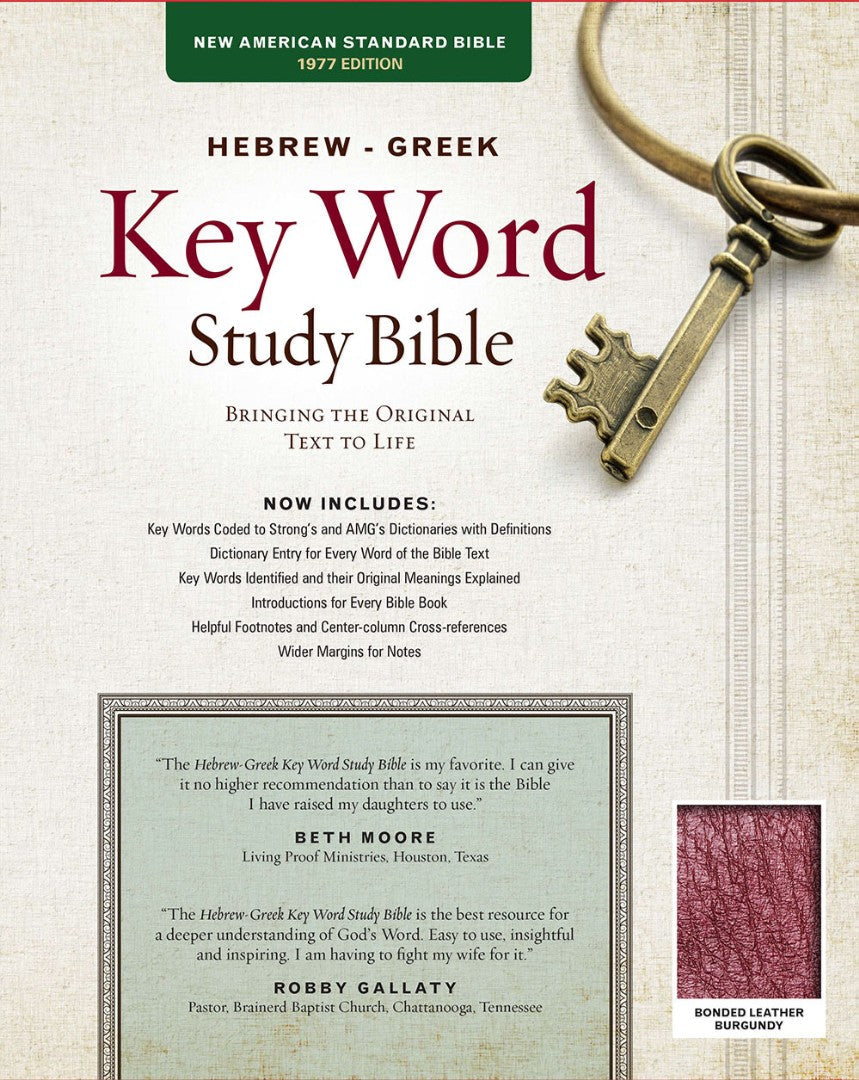 NASB Hebrew-Greek Key Word Study Bible BL Burgundy Indexed - Re-vived