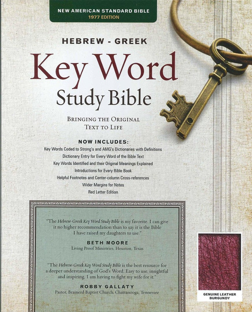 NASB Hebrew-Greek Key Word Study Bible GL Burgundy Indexed - Re-vived