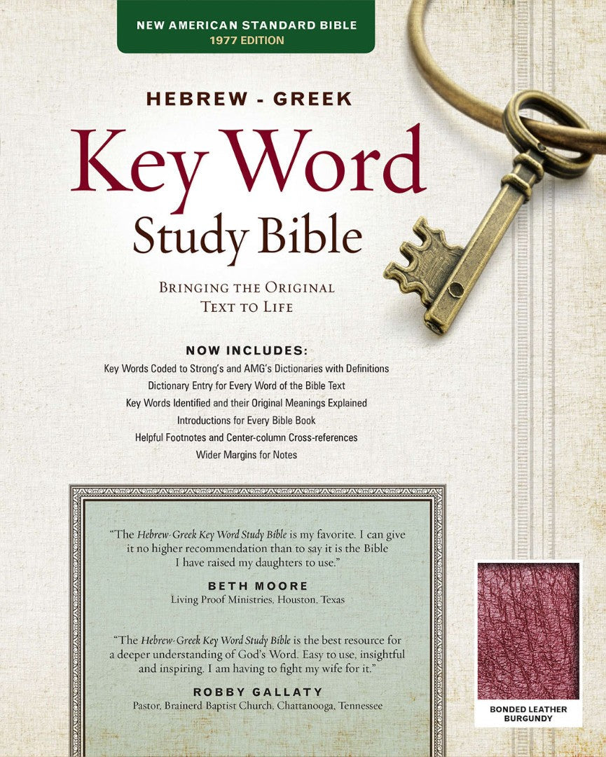 NASB Hebrew-Greek Key Word Study Bible BL Burgundy - Re-vived