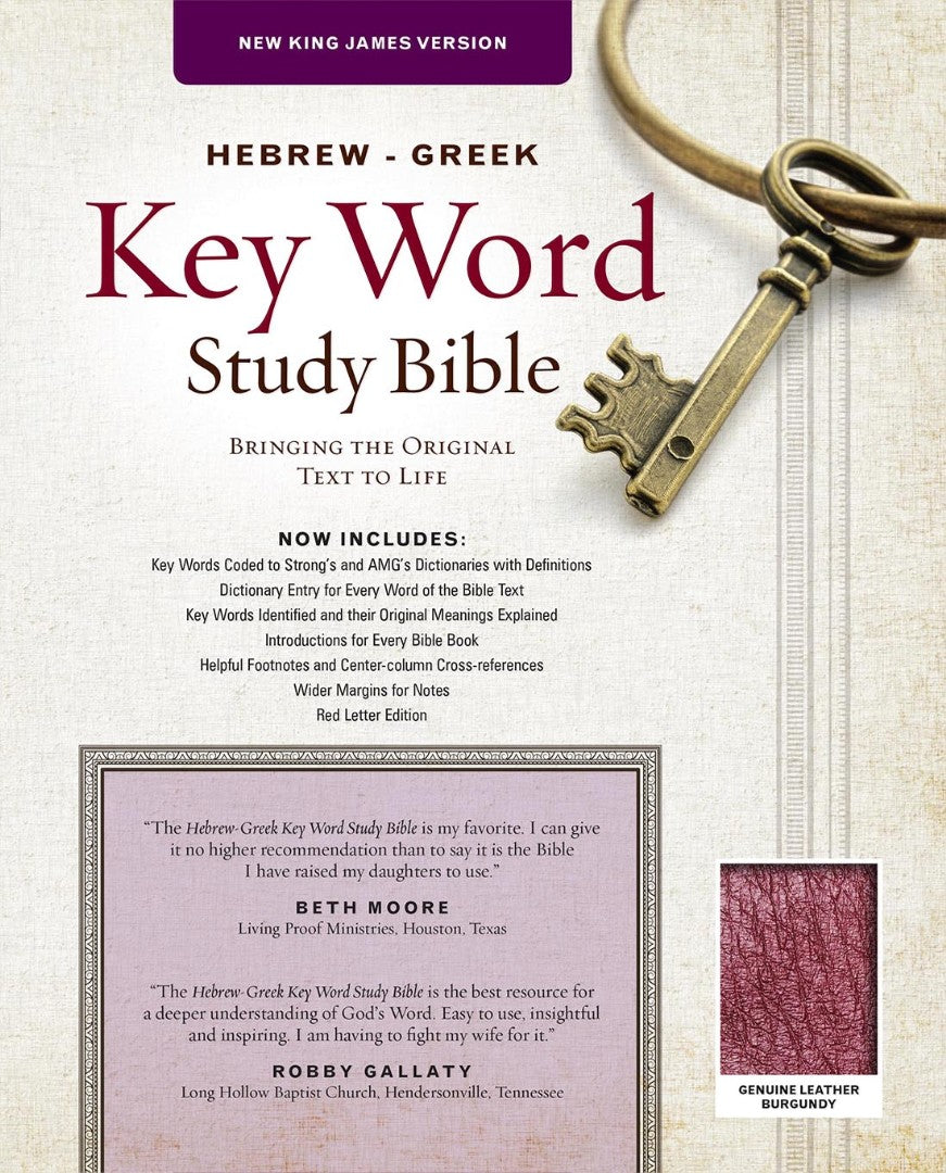 The NKJV Hebrew-Greek Key Word Study Bible Burgundy - Re-vived