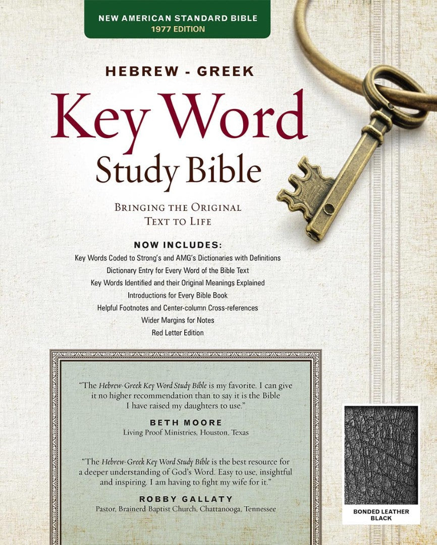 NASB Hebrew-Greek Key Word Study Bible BL Black - Re-vived