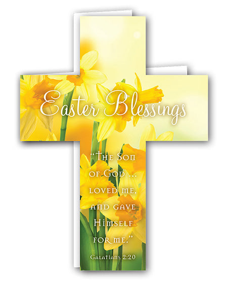 Easter Mini Crosses: Easter Blessings Daffodils (Pack of 4) - Re-vived