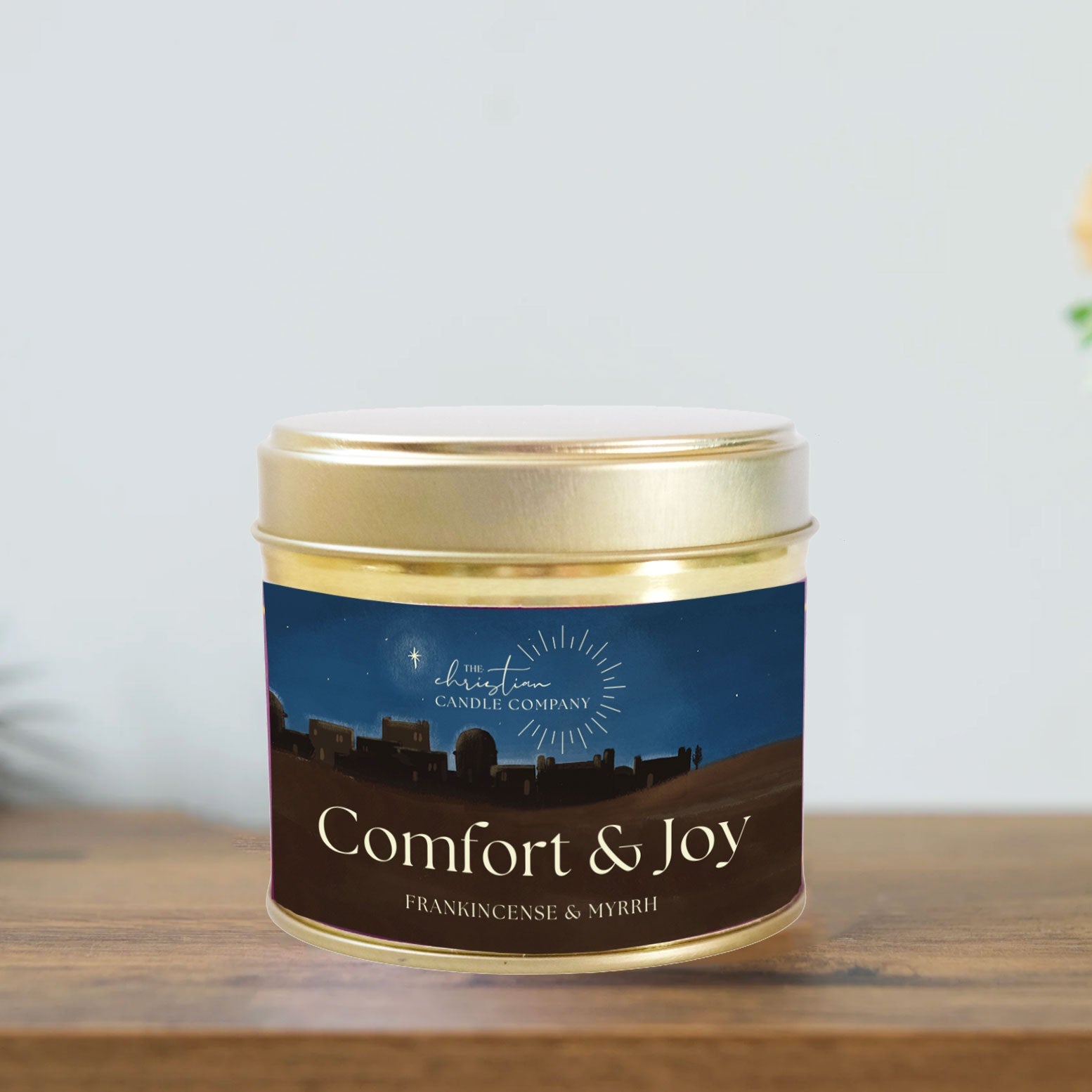 Comfort & Joy Frankincense & Myrrh Scented Candle in a Tin - Re-vived