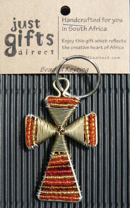 Beaded Cross Keyring - Re-vived