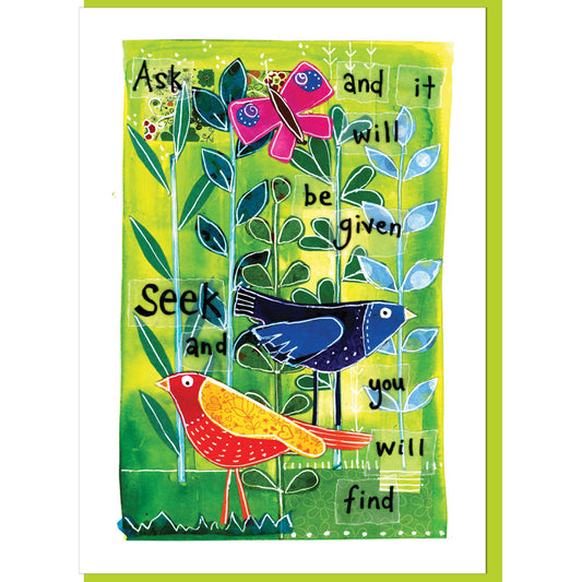 Ask & Seek Greetings Card - Re-vived