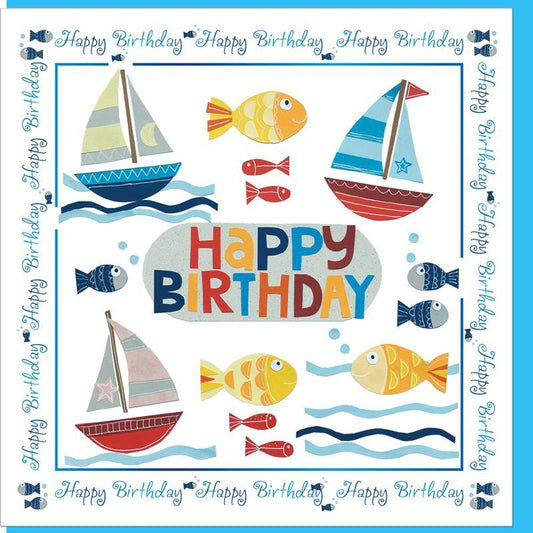 Seaside Birthday  Greetings Card - Re-vived