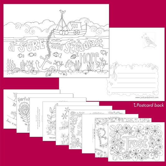 10 Images of Hope Colouring Postcards - Re-vived