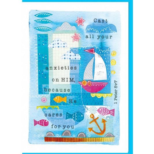 Cast All Your Anxieties Greetings Card - Re-vived