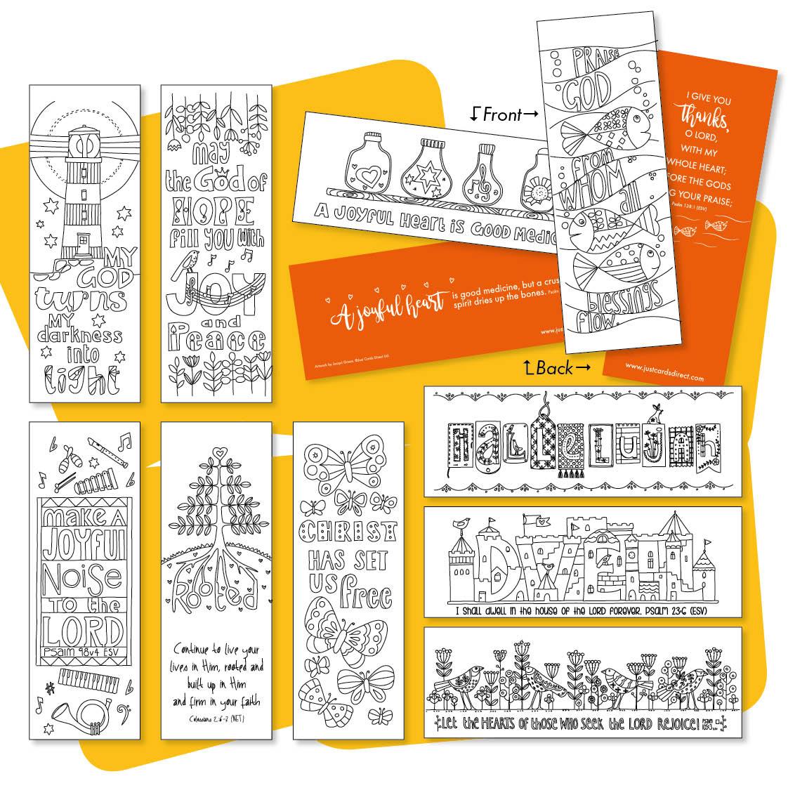 10 Images of Joy Colouring Bookmarks - Re-vived