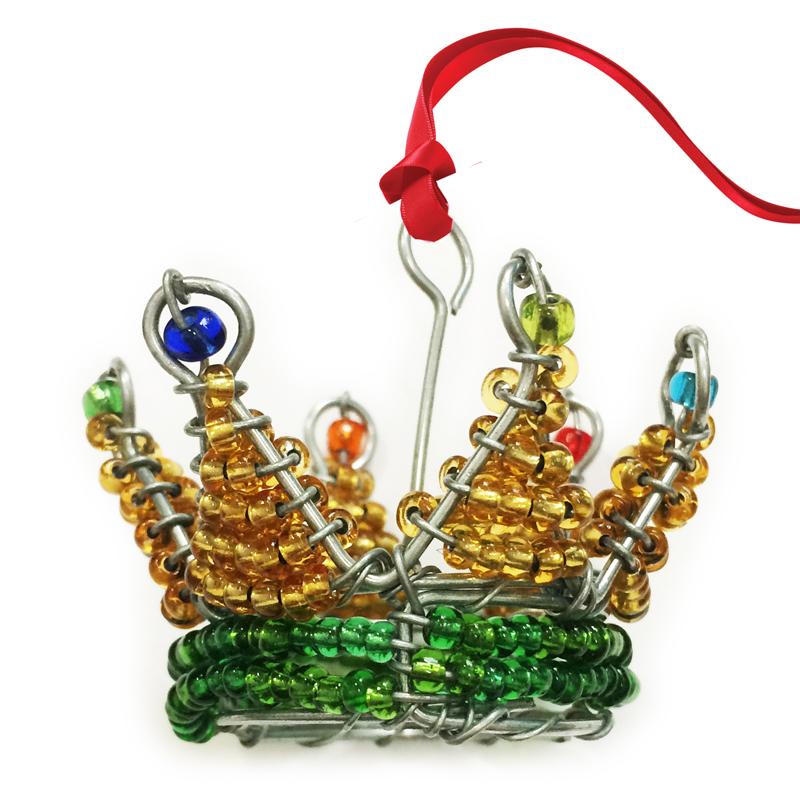 Beaded Crown 3D Hanging Christmas Decoration - Re-vived