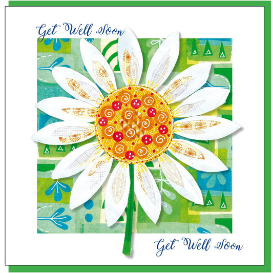 Get Well Daisy Greetings Card - Re-vived