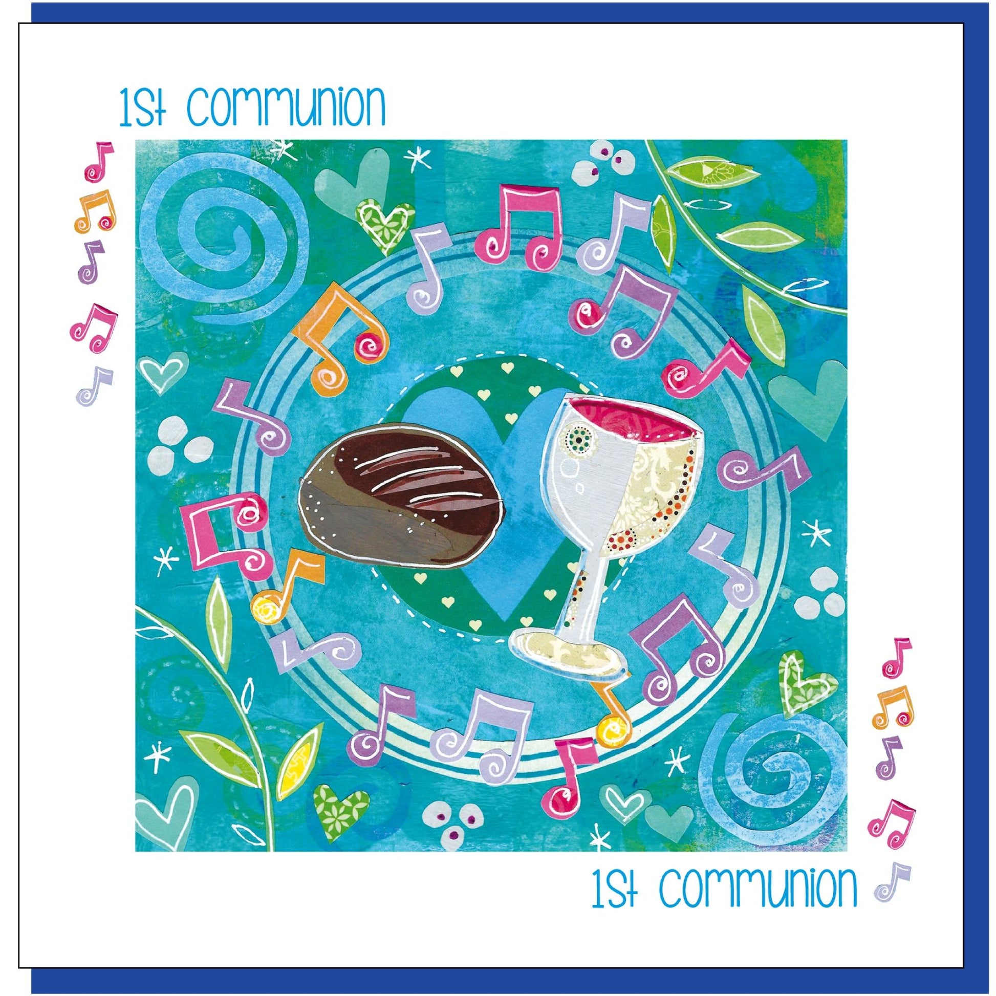 1st Communion Bread & Wine Greetings Card - Re-vived