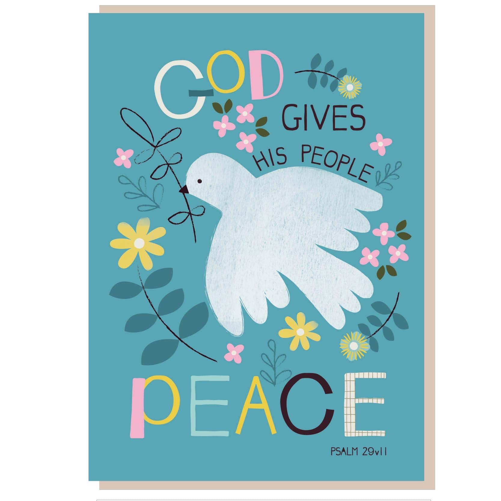 God Gives Peace Greetings Card - Re-vived