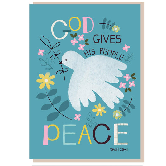 God Gives Peace Greetings Card - Re-vived