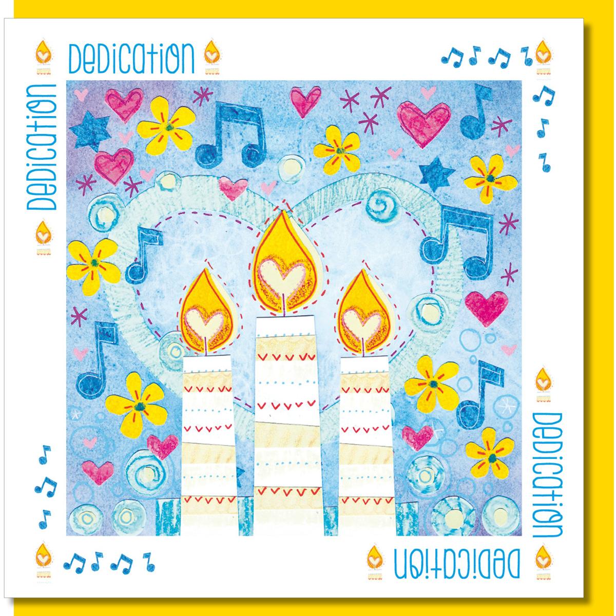 Dedication candle & music Greetings Card - Re-vived