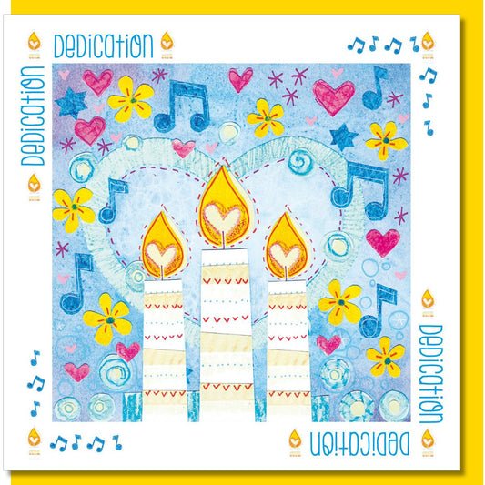 Dedication candle & music Greetings Card - Re-vived