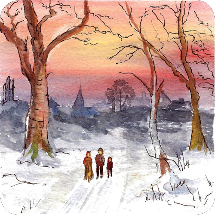 O Come All Ye Faithfull Christmas Coaster - Re-vived