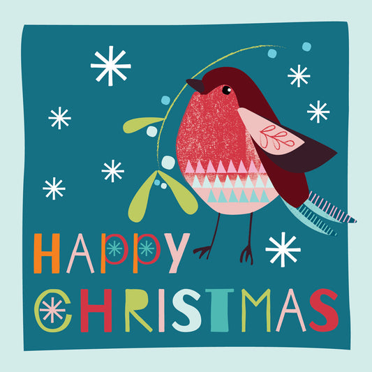 Robin Happy Christmas - Christmas Cards (pack of 10) - Re-vived