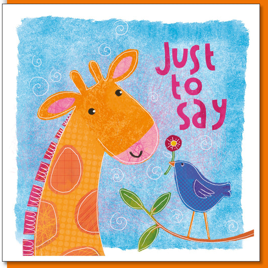 Just to Say Giraffe Greetings Card - Re-vived
