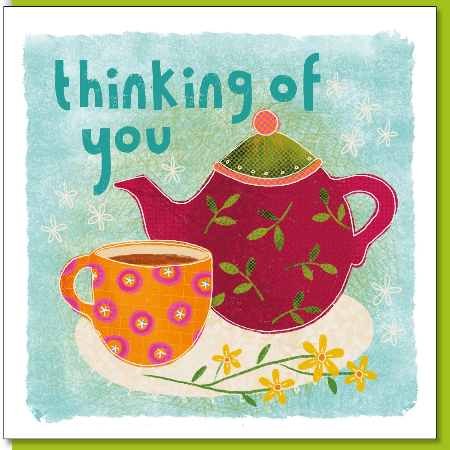 Thinking of You Tea Greetings Card - Re-vived