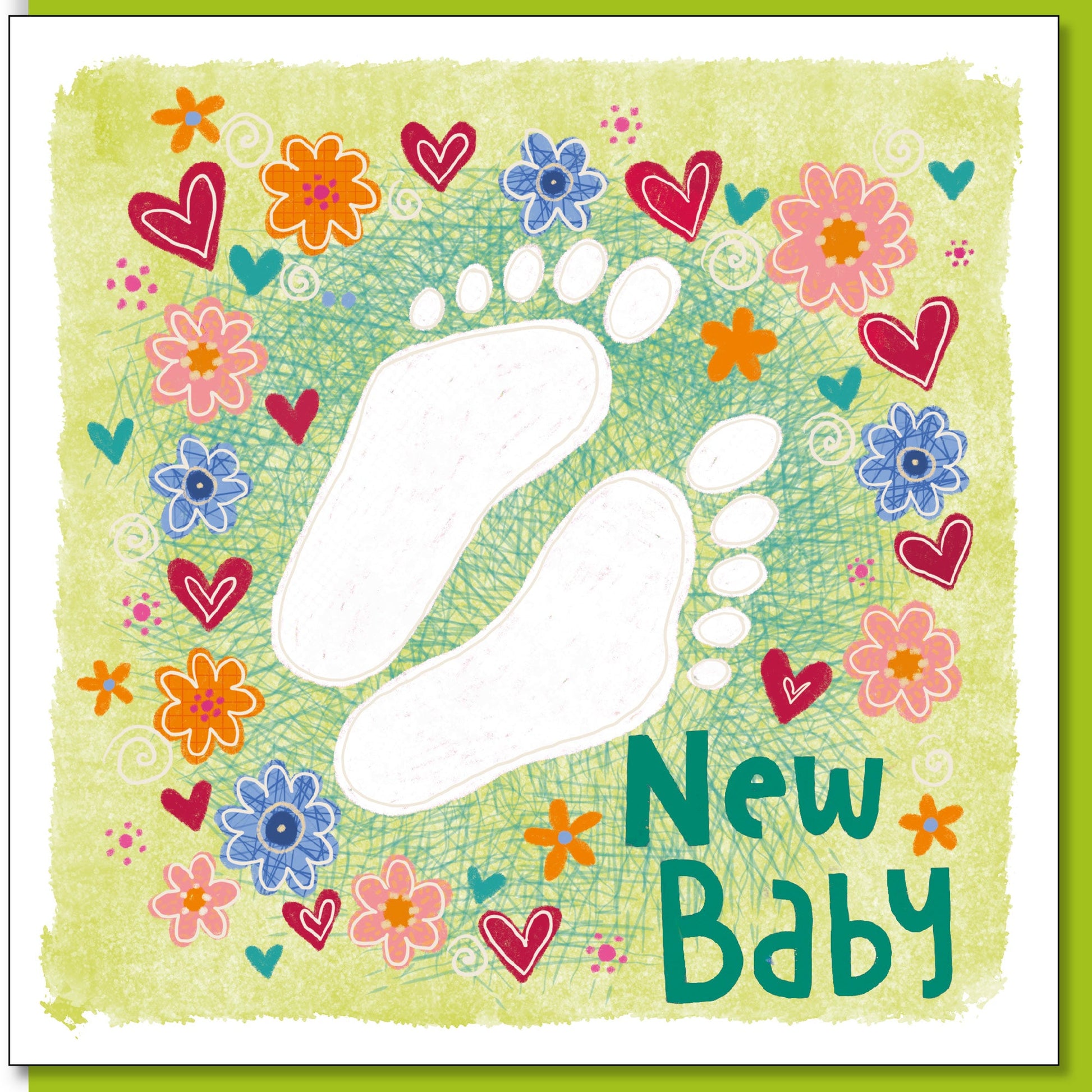 New Baby Feet Greetings Card - Re-vived