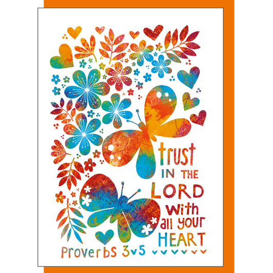 Trust in the Lord Butterflies Greetings Card - Re-vived