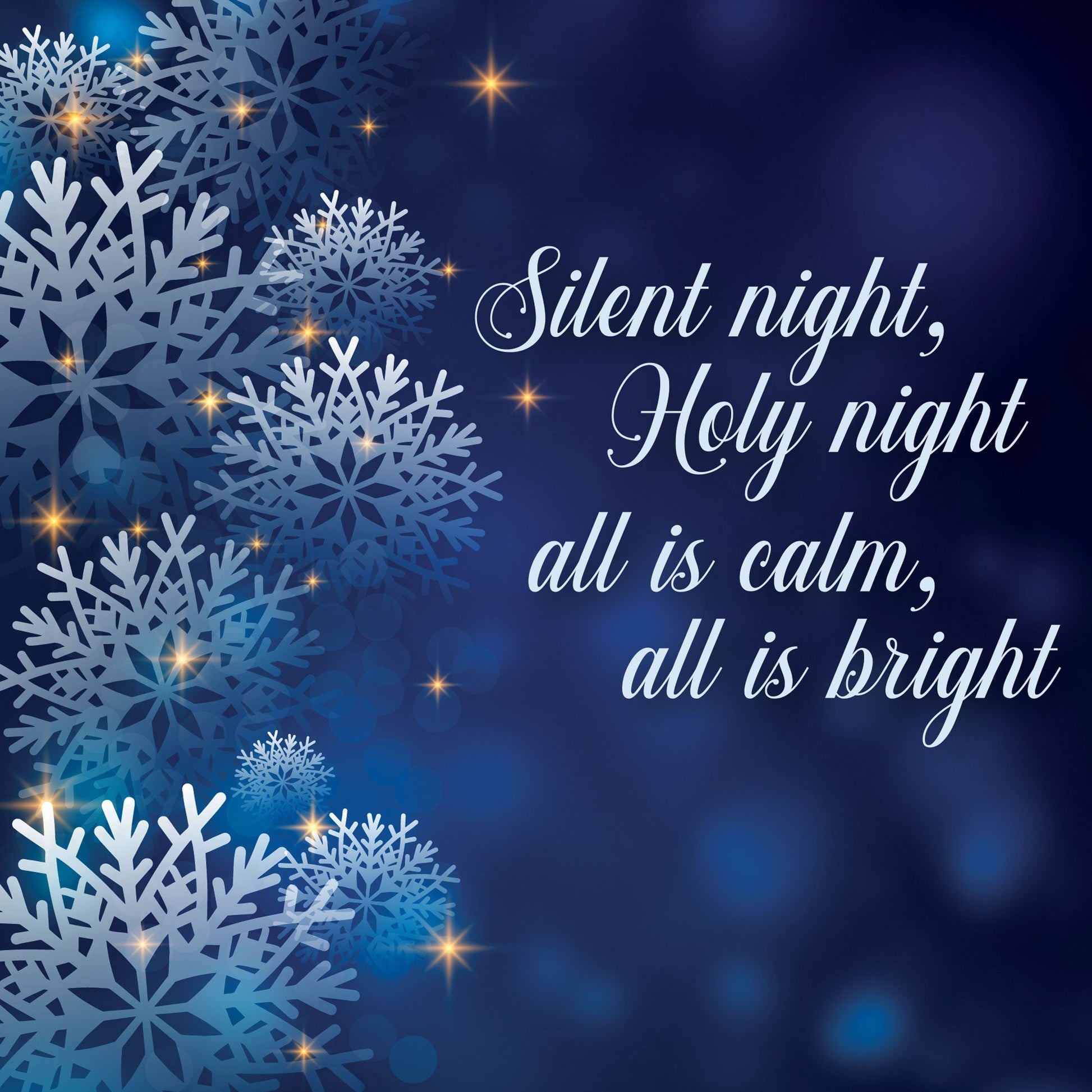 Silent Night Snowflakes Christmas Cards (pack of 10) - Re-vived